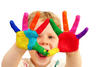 Boy with paint on hands Boy with paint on hands