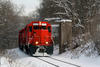 Red train in the snow Red train in the snow