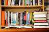Stack of books in a library Stack of books in a library