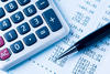 Calculator, pen, budget Calculator, pen, budget