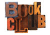 Letterpress words: BOOK CLUB Letterpress words: BOOK CLUB