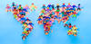 Kids standing in the shape of the world Kids standing in the shape of the world