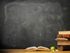blackboard with apple and books blackboard with apple and books
