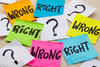 right/wrong sticky notes right/wrong sticky notes