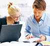 man and woman studying man and woman studying