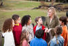 Teacher and students on field trip Teacher and students on field trip