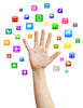 hand with apps hand with apps