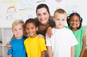 teacher with her students