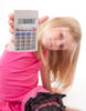 Young girl with calculator Young girl with calculator