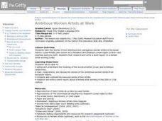Ambitious Women Artists at Work Lesson Plan Ambitious Women Artists at Work Lesson Plan