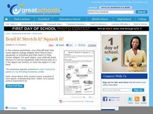 Bend It! Stretch It! Squash It! Worksheet Bend It! Stretch It! Squash It! Worksheet