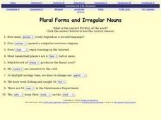 ESL Quiz - Plural Forms and Irregular Nouns (Barbara Lyons Perez) I-TESL-J Lesson Plan ESL Quiz - Plural Forms and Irregular Nouns (Barbara Lyons Perez) I-TESL-J Lesson Plan