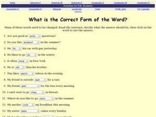 ESL Quiz - Word Forms (Glenn Kelly) I-TESL-J Lesson Plan ESL Quiz - Word Forms (Glenn Kelly) I-TESL-J Lesson Plan