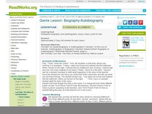 Lesson Plan For Biography And Autobiography | genre lesson biography autobiography 5th 7th grade Lesson Plan For Biography And Autobiography | genre lesson biography autobiography 5th 7th grade