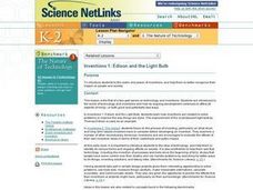 Inventions 1: Edison And The Light Bulb Lesson Plan Inventions 1: Edison And The Light Bulb Lesson Plan