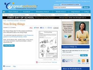 Non-living Things Worksheet Non-living Things Worksheet