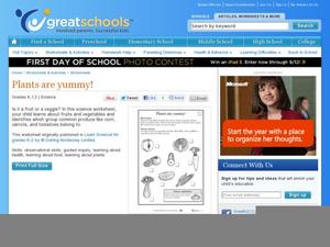 Plants are yummy! Worksheet Plants are yummy! Worksheet