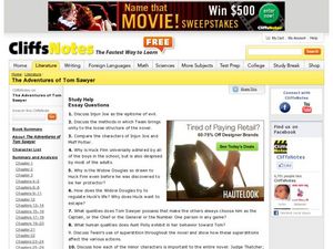 adventures tom sawyer essay questions adventures tom sawyer essay questions