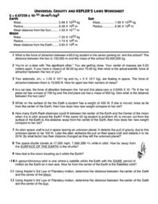 Printables Law Of Universal Gravitation Worksheet universal law of gravitation worksheet imperialdesignstudio gravity and kelpers laws worksheet