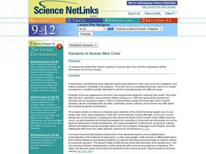 Variation in Human Skin Color Lesson Plan Variation in Human Skin Color Lesson Plan