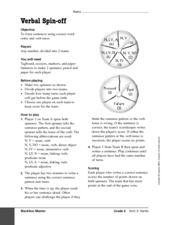 Verbal Spin-Off Worksheet Verbal Spin-Off Worksheet