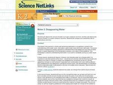 Water 2: Disappearing Water Lesson Plan Water 2: Disappearing Water Lesson Plan