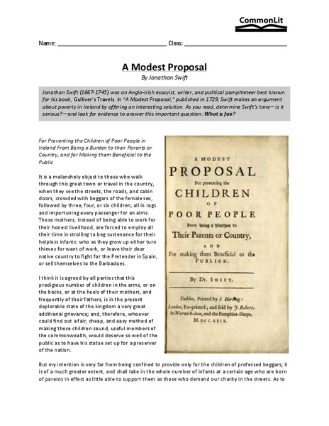 a modest proposal essay assignment a modest proposal essay assignment