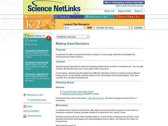 Making Good Decisions Lesson Plan Making Good Decisions Lesson Plan