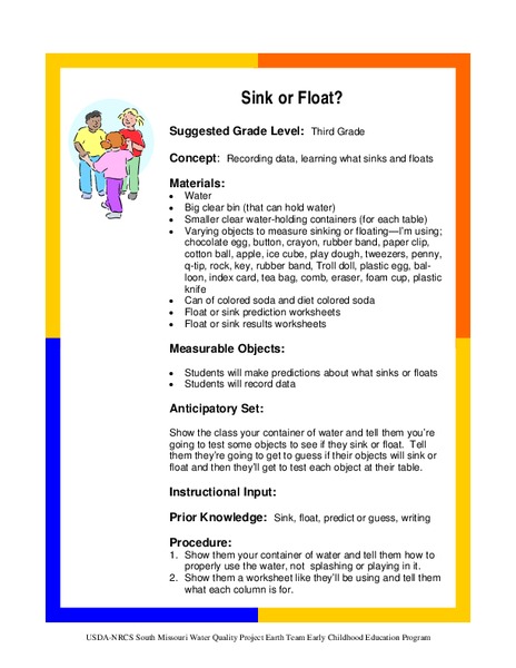 Sink or Float Activity Sink or Float Activity