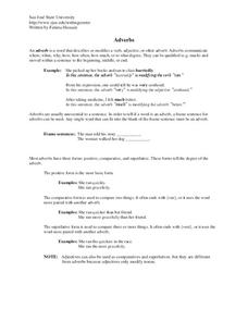 Adverbs Handout Adverbs Handout
