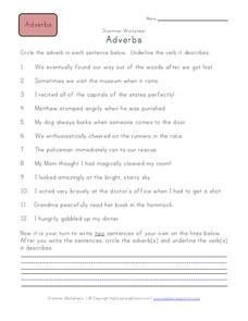 Adverbs Worksheet Adverbs Worksheet