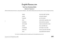 Adverbs of Frequency Worksheet Adverbs of Frequency Worksheet