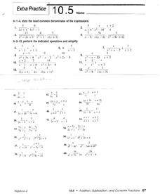 Algebraic Fractions Worksheet Algebraic Fractions Worksheet