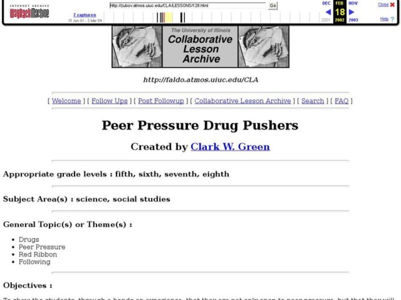Peer Pressure Drug Pushers Lesson Plan Peer Pressure Drug Pushers Lesson Plan