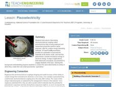 Piezoelectricity Lesson Plan Piezoelectricity Lesson Plan