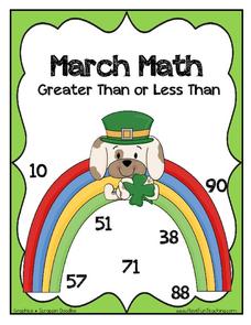 March Math: Greater Than or Less Than Activity March Math: Greater Than or Less Than Activity