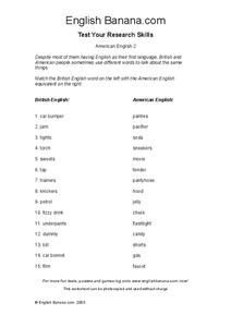 American English 2 Worksheet American English 2 Worksheet