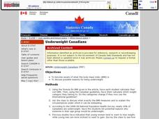 Underweight Canadians Lesson Plan Underweight Canadians Lesson Plan