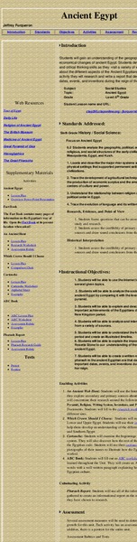 Ancient Egypt Lesson Plan Ancient Egypt Lesson Plan
