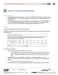 Proportional Relationships Lesson Plan Proportional Relationships Lesson Plan