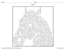 Animals Word Search Worksheet Animals Word Search Worksheet