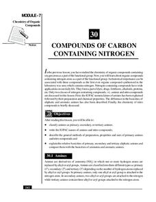 Compounds of Carbon Containing Nitrogen Handout Compounds of Carbon Containing Nitrogen Handout