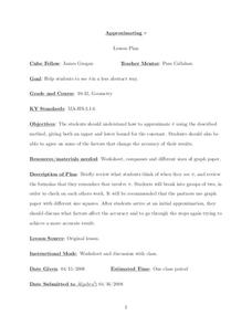 Approximating Pi Lesson Plan Approximating Pi Lesson Plan