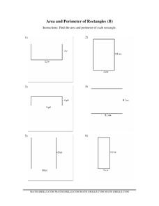 Area and Perimeter of Rectangles Worksheet Area and Perimeter of Rectangles Worksheet