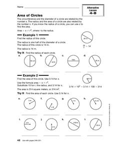 Area Of Circles Worksheet Area Of Circles Worksheet