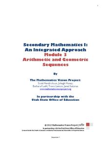 Module 3: Arithmetic and Geometric Sequences Unit Plan Module 3: Arithmetic and Geometric Sequences Unit Plan