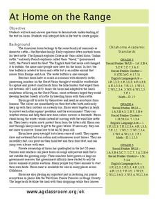 At Home on the Range Lesson Plan At Home on the Range Lesson Plan