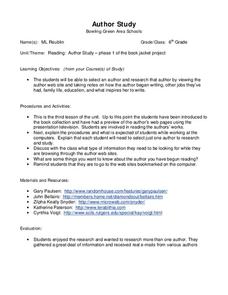 Author Study Lesson Plan Author Study Lesson Plan