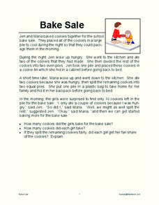 Bake Sale Worksheet Bake Sale Worksheet