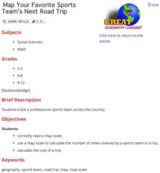 Map Your Favorite Sports Team's Next Road Trip Lesson Plan Map Your Favorite Sports Team's Next Road Trip Lesson Plan